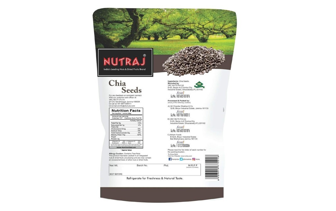 Nutraj Chia Seeds    Pack  200 grams